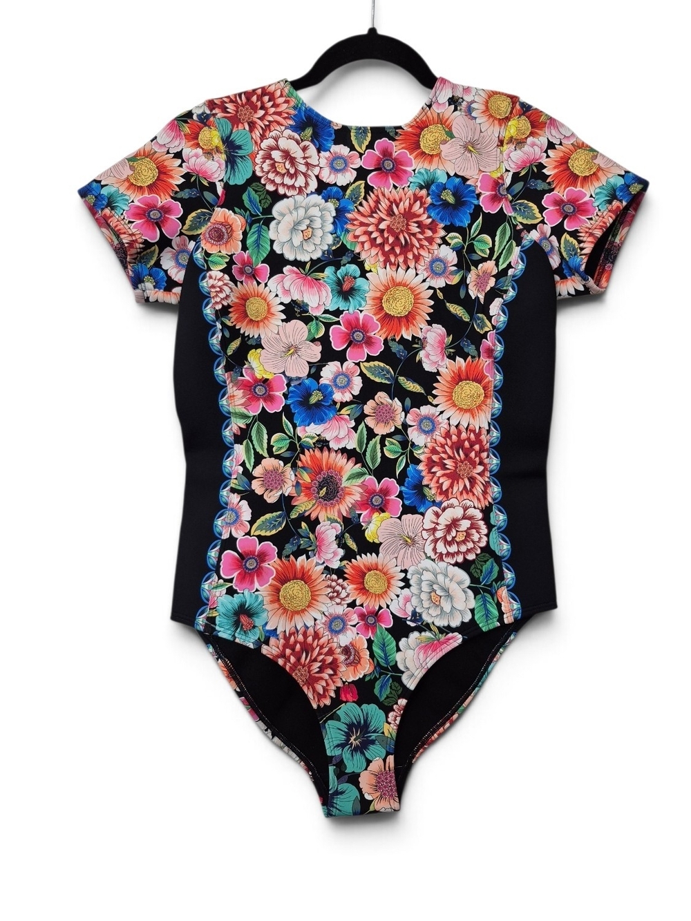 Johnny Was NWT Evening Palace Cutout Neoprene One-Piece Multi Color Swimsuit Sm